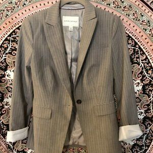 Banana Rebublic Womens Grey Pinstriped Blazer Sz 2